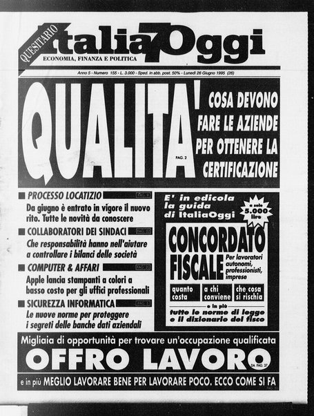 Italia oggi : quotidiano di economia finanza e politica